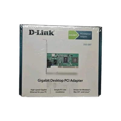 D-Link DGE-530T Gigabit Desktop Adapter 10/ 100/ 1000Mbps PCI with Install Disc - Image 1 of 4