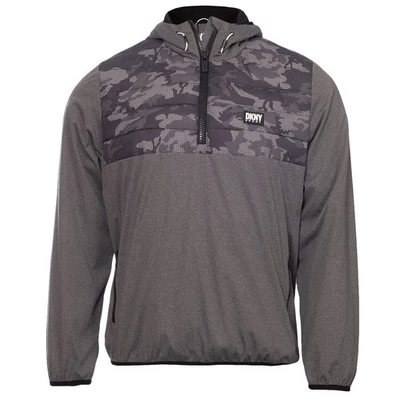 Chaqueta cortavientos híbrida DKNY Swift para hombre - carbón jaspeado - M Foto 1 de 4