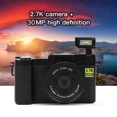 Digital Camera 3In Lcd Screen 180 ° Rotation 2.7K 30Mp High Definition Usb VA - Image 1 of 4