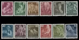 1951, LIECHTENSTEIN, OCCUPATIONS, DEFITINITIVE COMPLETE SET OF 12, NH, SC#247-58 - Picture 1 of 2