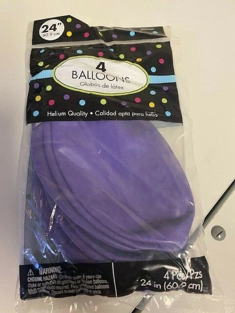 Paquete de 4 globos de forma redonda (2 pies) nuevos suministros de fiesta de cumpleaños púrpura ¡Nuevo! Foto 1 de 1