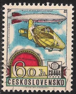 Czechoslovakia #C89 VF USED - 1977 60h PRAGA '78 Emblem and Zeppelin - Picture 1 of 1