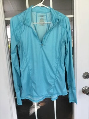 Danskin Now Top Women’s X-Large Turquoise / White Striped Semi Fitted Activewear - Image 1 of 4