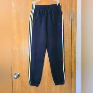 Adidas 3 stripe pastel rainbow ombre loose fit fleece sweatpants joggers LARGE - Picture 1 of 3