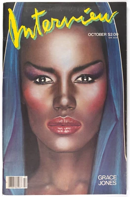 GRACE JONES Keith Haring ROBERT MAPPLETHORPE Interview magazine 1984 October VTG - Image 1 of 4