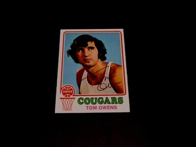 Tom Owens Autographed 1973 Topps Rookie Card #189 Cougars ABA Basketball Auto - Image 1 of 2