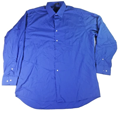 Camisa de vestir de manga larga Covington para hombre talla XL 17-17 1/2 36-37 azul sin arrugas Foto 1 de 4