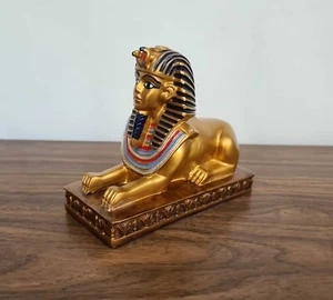 Beautiful Stone Sculpture of Great Sphinx W/ Tutankhamun Head-Egyptian Heritage - Picture 1 of 11