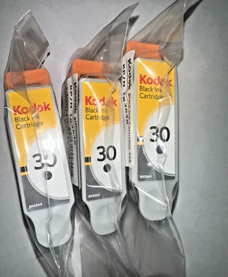 3 Pack - NEW! GENUINE Kodak 30B 30 Black Ink Cartridge 1780337 8345217 FREE SHIP - Image 1 of 3