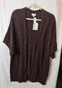 Wonderly Women’s Sizes XXL Brown & Black Drape Front Cardigan - Picture 1 of 8