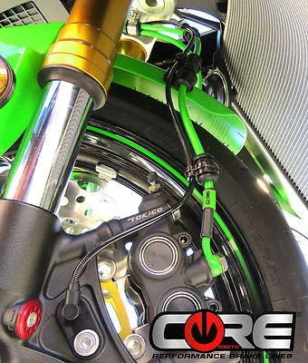 KAWASAKI ZX6R ZX636 2005-2006 STEEL BRAIDED FRONT AND REAR BRAKE LINES CC2106KG - Image 1 of 2