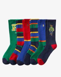 NEU MIT ETIKETT POLO RALPH LAUREN CREW SPORTSOCKEN FÜR HERREN ~ 6 PAAR ~ SORTIERT - Bild 1 von 1