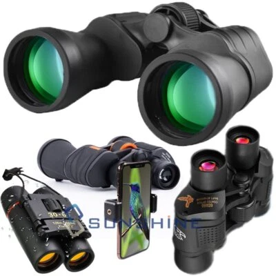 High Power 180x100 60x60 Military Binoculars Day/Low Night Zooming Hunting +Case - Image 1 of 4