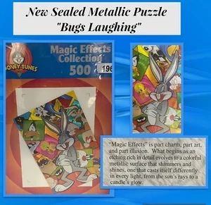 New Looney Tunes Magic Effects 500 Puzzle "Bugs Bunny Laughing" Mettalic sealed - Picture 1 of 12