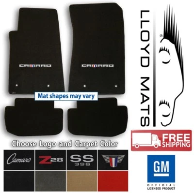 Ultimats 4pc Carpet Floor Mats for Chevrolet Camaro - Choose Color & Logo - Image 1 of 4