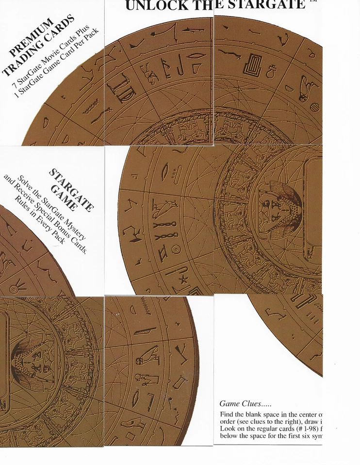 Unlock the Stargate Movie Cards 1-12 Official Card Game Rules Instructions set - Image 1 of 1