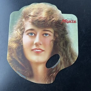 MOXIE SODA 1918 CARDBOARD FAN RARE LILLIAN MACKENZIE - Picture 1 of 14