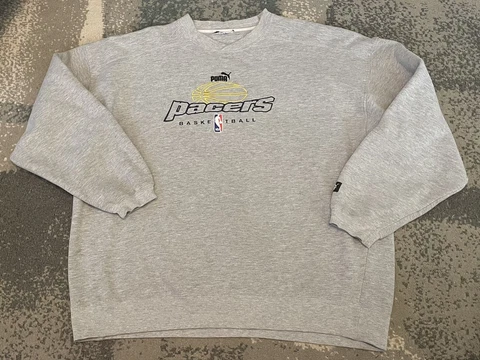 VINTAGE 1990s PUMA Indiana Pacers NBA Basketball Embroidered Sweatshirt 2XL XXL Cover