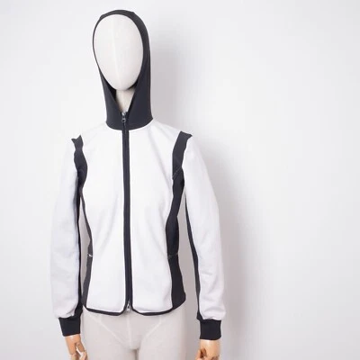 Adidas by Stella McCartney Mujer Blanco Negro Polar Cálido Chaqueta con Capucha Talla S  Foto 1 de 4