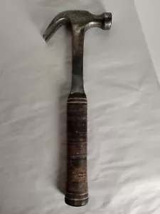 Vintage Estwing 16 oz Head Claw Hammer w/ Stacked Leather Handle Rockford USA - Picture 1 of 10