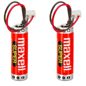 2pcs MAXELL ER6C AA F2-40BL 3.6V 1800mAh Battery for Mitsubishi FX PLC w/ Plug - Picture 1 of 6