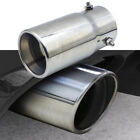 1Pc Car Exhaust Muffler Round Throat Tip Pipe Stainless Steel 70mm Chrome Silver