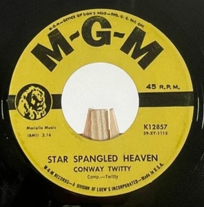 CONWAY TWITTY 45 RPM STAR SPANGLED HEAVEN / LONELY BLUE BOY—VG - Foto 1 di 4
