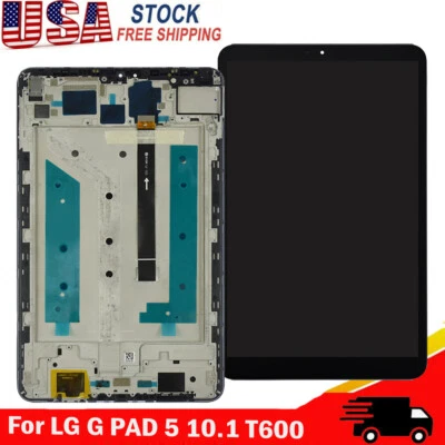 Digitalizador de pantalla táctil LCD con marco para LG G Pad 5 10.1 T600 LMT600 T600MS T600TS Foto 1 de 4