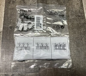 Ikea SYRLIG  Curtain Ring Sets Includes Hooks, Clips 202.172.25 Gray Silver NEW - Picture 1 of 4