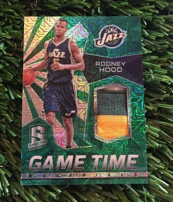 2015-16 Spectra Rodney Hood Game Time Emerald 3 CLR Patch Jazz #ED 1/5 eBay 1/1 - Image 1 of 3