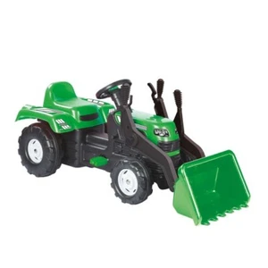 Kinderfahrzeug Ranchero Trettraktor mit Frontlader und Hupe Grün/Schwarz - Bild 1 von 4