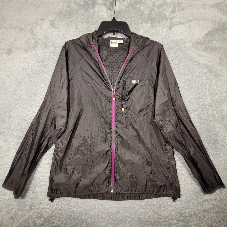 Chaqueta cortavientos Everlast Sport para mujer XL negra ligera con capucha cremallera completa Foto 1 de 4