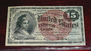 FR.1271 (4th Issue) 15 cent "COLUMBIA" Smaller Red Seal (38mm) (XF-AU) - Picture 1 of 2