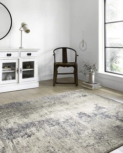 Loloi Teagan Collection 7'-11" x 10'-6" Area Rug in Natural/Denim - Large, So... - Picture 1 of 9
