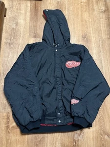 Abrigo chaqueta acolchada vintage años 90 Detroit Red Wings Competitor XL negro - Imagen 1 de 10