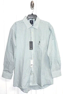 U.S. Polo Assn. Slim Fit Long Sleeve Plaid Button Down Blue/Green XL 17-17.5 $50 - Picture 1 of 4