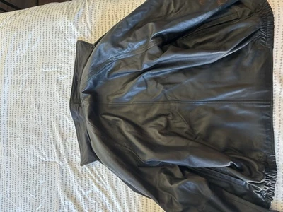 Vertical by Robert Comstock Jacket Mens Small Black Leather Bomber VTG - Image 1 of 4
