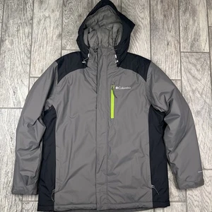 Columbia Jacket Mens Size L Gray Tipton Peak Full Zip Hooded Insulated Omni Heat - Picture 1 of 10