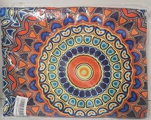 Fitted Mosaic Tablecloth Round Elastic Patio Table Cover New In Package Washable - Picture 1 of 7