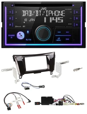 JVC Lenkrad USB 2DIN DAB Bluetooth CD Autoradio für Nissan Qashqai 14-18 X-Trail - Bild 1 von 4