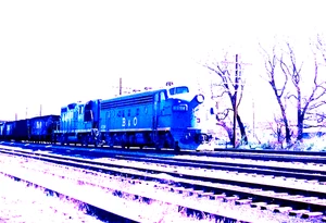 ORIGINAL KODACHROME SLIDE BALTIMORE & OHIO F-7 #4594 BARBERTON, OHIO APRIL 1971 - Picture 1 of 1