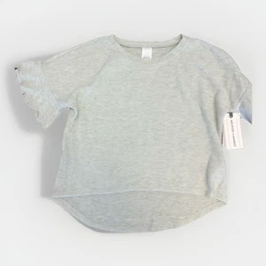 NWT Melrose and Market Girls Blouse Size S (7/8) Light Gray soft short sleeve - Picture 1 of 5