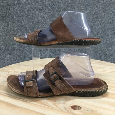 Sandalia Merrell para mujer 11 marrón susurro hebilla deslizable cuero J55580 Foto 1 de 4