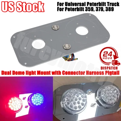 Para Peterbilt Luz Domo.Luces Interior Camión 359.379.389 Doble Domo Luz Montaje Foto 1 de 4
