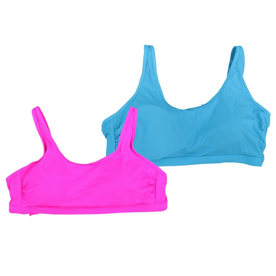 California волны женщин плюс размер бандо бикини плавать верхний ребристый с подкладкой новый с ярлыками - Изображение 1 из 1