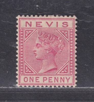Nevis Scott 23 MH OG 1883 1d Rose Victoria SCV $42.50 - Image 1 of 2