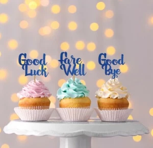 Good Luck Fare Well Good Bye Cupcake Toppers Decoration Gift Retirement New Job - Picture 1 of 4