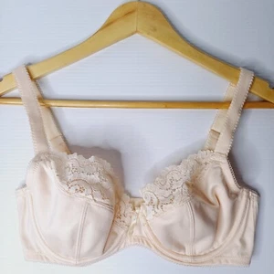 Fareform Bra 12DD White Cream Minimiser Underwire Soft Cup Lace Trim - Picture 1 of 10