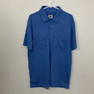 American Fighter Mens Shirt XL Blue Collared Henley Premium Athletics Hydro Core - Picture 1 of 12