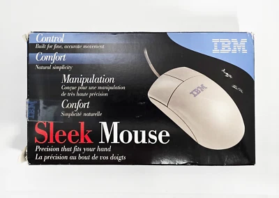 Vintage IBM PS/2 White Sleek Mouse 28L3672 (New in Box) (Year 2000) - Image 1 of 4